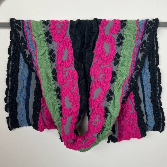 Textured Multicolored Sparkle Knit Stretch Scarf - Picture 2 of 5